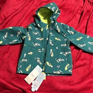Cat & Jack Green Raincoat with Car Print